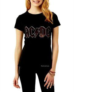 AC/DC Logo metal rock Official T-Shirt L NWT
